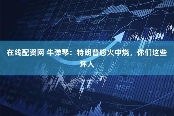在线配资网 牛弹琴：特朗普怒火中烧，你们这些坏人
