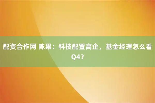 配资合作网 陈果：科技配置高企，基金经理怎么看Q4？